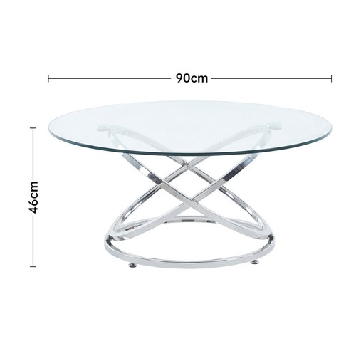 Round tempered glass coffee - glass,