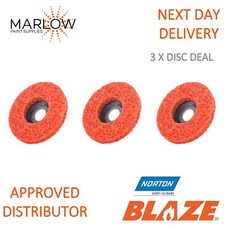 3 X NORTON BLAZE 115MM RAPID STRIP DISC - 66623303783 Weld Paint Rust Removal