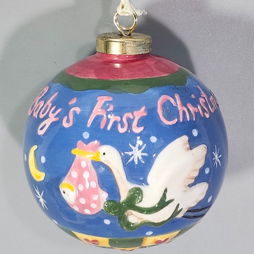 Babys first glass ball xmas - glass,