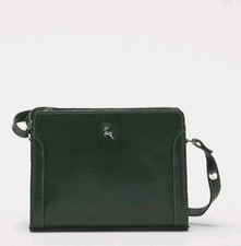 Ashwood Zoe Leather Medium Crossbody Bag In Green   NEW QVC 