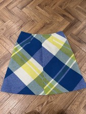 Boden Lois Skirt Womens UK 12R Multi Mega Check Plaid Wool Pockets Lined A Line