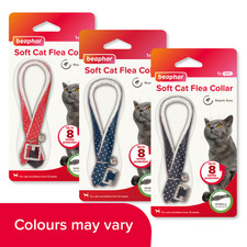 Beaphar Soft Cat Flea Collar Glitter Velvet Bell 8 Weeks Protection 