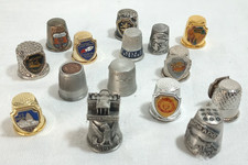 15 Souvenir Thimbles Silver