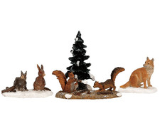 Lemax Figurines -  Woodland Animals, Set Of 4 - 12516