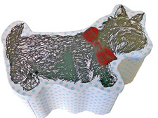 SCOTTIE DOG Shaped Tin Empty