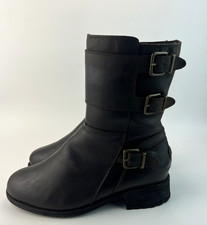 UGG Wilcox Womens Brown Leather Sheepskin Lined Buckle Boots UK 7.5