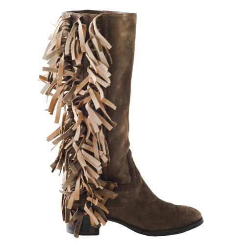 Santoni brown suede - suede, fringe