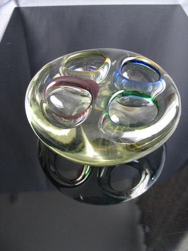Coloured art glass bowl - coloured,