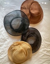 4 x wedding bronze, black , natural and brown hats for women