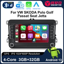 For VW Touran Golf Android 13 Car Stereo Radio GPS Sat Nav DAB+CarPlay BT 64GB