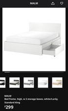 White IKEA MALM King Size Bed