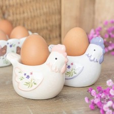 Set of 2 Hen Shaped Ceramic