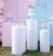 3pcs Metal Plinth Cylinder Dessert Pedestal Cake Display HIRE ONLY  Stand