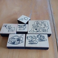 6 x Rubber Stamps with cats