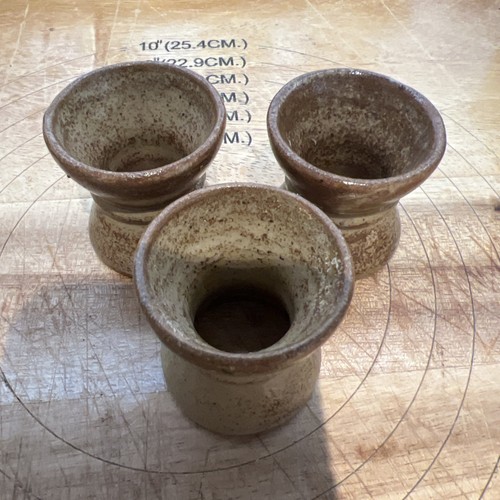 Three french pottery egg - egg, cups