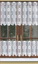 CAFE NET CURTAIN pelmet price per metre drop 16",24"or31" ready to hang White 