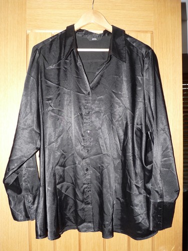 Shiny black polyester - shiny,