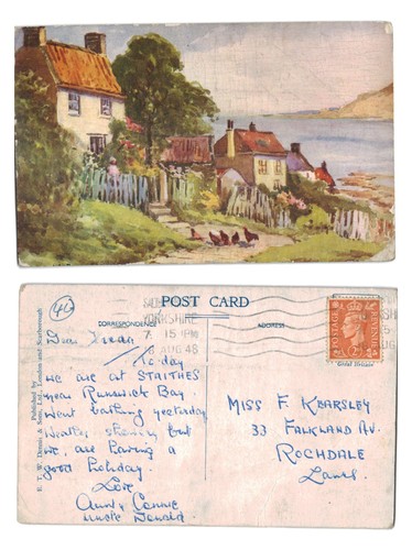 Vintage postcard staithes - vintage,