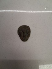 Roman Bronze Face.  Found In LINCOLNSHIRE. possibly From An Item Of Furniture