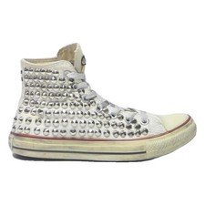 CONVERSE Chuck Taylor Womens High Top Trainers White Canvas UK 6 Studded