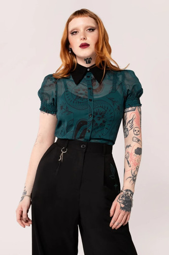 Hell bunny venom blouse - hell,
