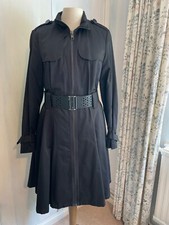 1940S 1950S COAT MAC SWING STYLE BLACK PLUS OPTIONAL BELT