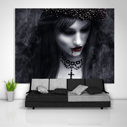Female vampire tapestry art - vampire,