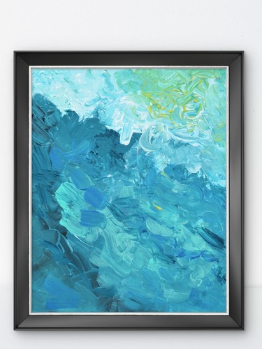 Ocean wave abstract painting - ocean,