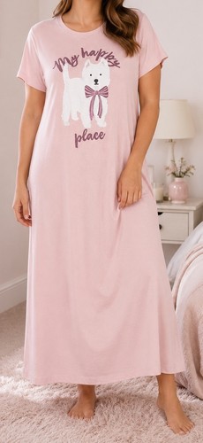 Pink westie dog nightdress - pink,