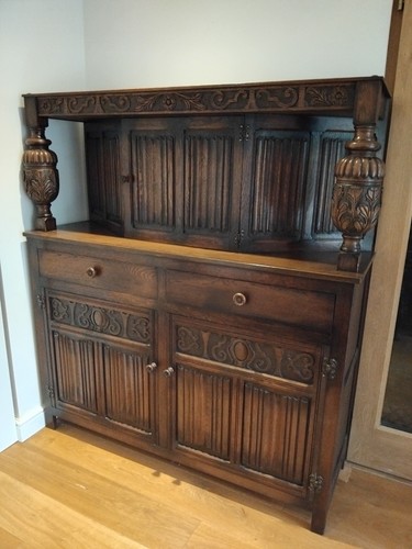 Vintage oak court cupboard - oak,