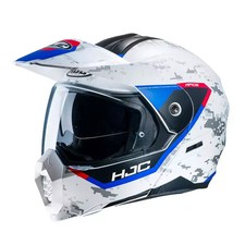 HJC C80 Bult White / Red / Blue Motorcycle Motorbike Helmet Small