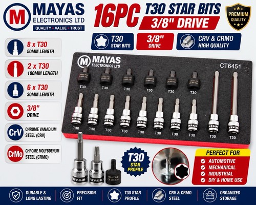16pc long torx bit - long,