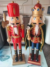 Nutcracker wooden pair.  Christmas. King And Soldier 38cm Tall, Beautifully made