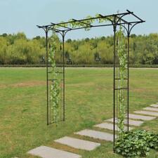 Metal Garden Gate Wedding Rose Arch Pergola Archway Climbing Plant Trellis Black