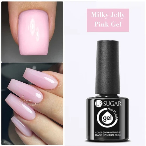 Milky pink white gel - pink, nail