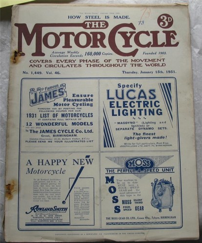 Motor cycle jan - jan, 1931