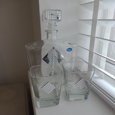 BEAUTIFUL DECANTER/GLASSES  Franco Vetrerie e Cristallerie Art Deco Set