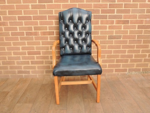Chesterfield blue carver chair - carver,