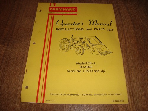 Farmhand operators manual - farmhand,