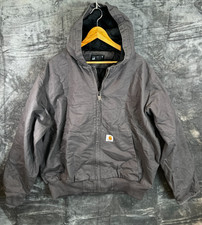 Carhartt Deadstock Quilted Lined Active Jacket L (Fits XL) Grey Hooded
