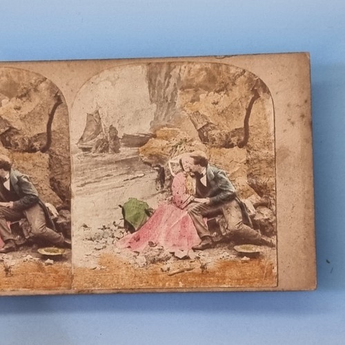 Early tinted stereoview - tinted, 3d