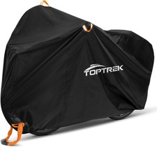 TOPTREK BIKE COVER, 210D BIKE COVERS FOR OUTSIDE STORAGE WITH LOCK HOLES, 200 X