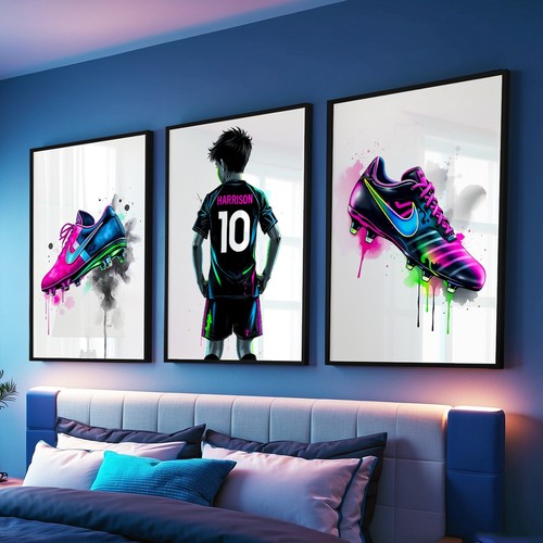 Personalised football prints - personalised,