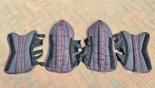 Set of 4 Grey And Red Soft Padded Pony Sized Horse Travel Boots