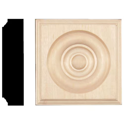 Hardwood rosette block molding - hardwood,