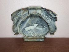 Vintage Incolay Stone Carved Elk Stag Hunting Valet Dresser Tray Desk Organizer