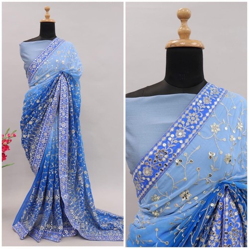 Embroidery georgette silk