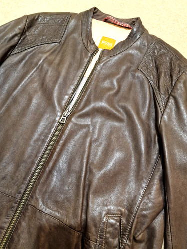 Mens hugo boss leather jacket - boss,