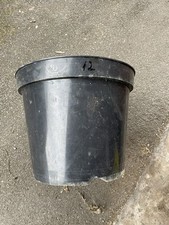 Black Plastic Plant Pots Small Round Flower Planters 15 Litre Used