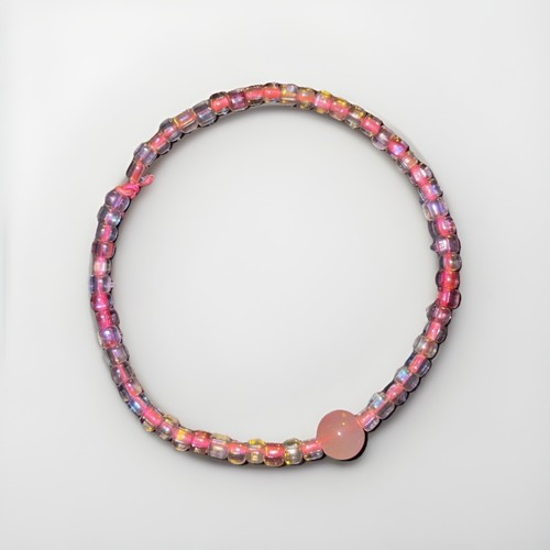 Pink summer bracelet with seed - pink,